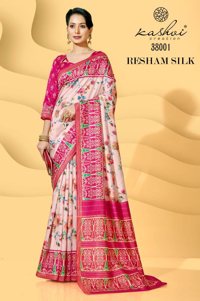 Kashvi Resham Silk 38001-38010 Wholesale Printed Sarees Catalog